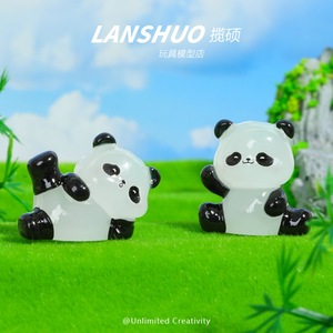 <b>Rainbow</b> <b>Candy</b> Diy Creative Studio Panda Resin Figurines Mini Animal Decor Home Decoration Craft Artistic Cartoon Style - Product Image 4