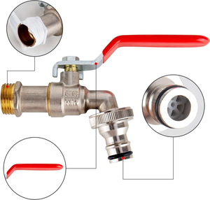 TMOK Bon Prix <span class=keywords><strong>BSP</strong></span> DN15 <span class=keywords><strong>1</strong></span>/2 "pouces Poignée à levier extérieure Tuyau en laiton Robinet de jardin Bibcock Robinet d'eau - Product Image 3