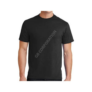 T-shirt de gymnastique d'été pour hommes de haute qualité T-shirt à manches courtes en coton décontracté à séchage rapide et respirant haut uni tricoté - Product Image 1