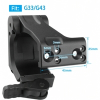 Meixin Boyue Nouvelle Arrivée G33 Support de Lunette Tactique Réglable en Alliage d'Aluminium Accessoires de Chasse