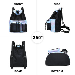 Custom Logo Waterproof Durable <strong>Mesh</strong> Drawstring <strong>Backpack</strong> <strong>with</strong> Shoe Bag String Closure <strong>Backpack</strong> for Sport Gym Yoga Beach Travel - Product Image 6