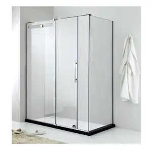 Cabina de ducha de baño WISH de 8mm, puerta de vidrio templado, puerta de vidrio de ducha con borde de aluminio