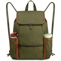 Sac de sport de luxe grande taille, sac à dos à cordon, fermeture éclair étanche, poches en maille, bandoulière arquée, portable pour femmes et hommes