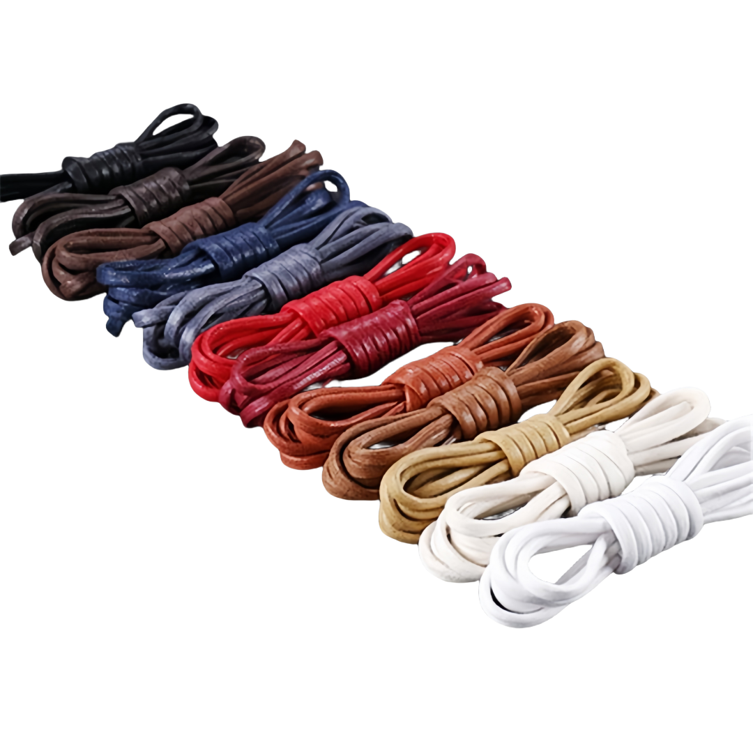 Width round Waxed Cotton Shoe Laces 11 Colors Polyester