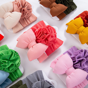 2 ، لون الحلوى الحلو نمط محكم سحب أقواس بتلات الزهور عقال الفتيات عالية تمتد بالجملة - Product Image 1