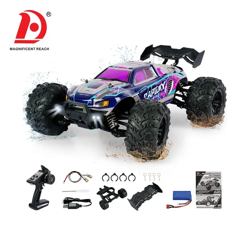 HUADA 2023 New Cheap Children 2.4G Waterproof Remote Control Racing Car Toy 4WD High Speed 4x4 RC Truck For Kids