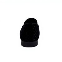 Mocassins de luxe pour hommes en velours noir gaufré, à bout pointu, chaussures habillées pour banquets et événements du soir, logo personnalisé disponible