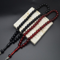 Vente en Gros Classique 45 Perles de Prière Tasbih Chapelet Musulman Cylindre en Résine Plastique Collier en Forme de Bille Cadeaux Islamiques