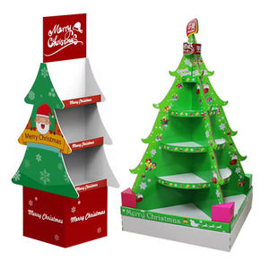 一加定制可折叠瓦楞纸板展示架现代超市商店促销广告纸地板托运人 - Product Image 2