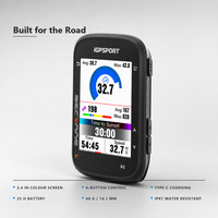 Komputer GPS Sepeda BSC200S Speedometer Nirkabel dengan Navigasi Rute Layar 2.4 Inci Tahan Air IPX7 ANT+