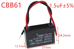 Condensateur de démarrage de ventilateur <span class=keywords><strong>CBB61</strong></span> <span class=keywords><strong>450V</strong></span> 0.8/1/2/3/4/5 - 25UF, spécifications complètes pour ventilateurs de plafond et d'extraction - Product Image 2