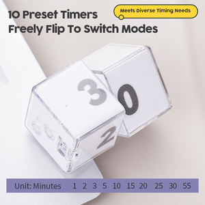 Minuteur de cuisine carré compact rechargeable avec écran LCD, compte à rebours jusqu'à 55 minutes, rappel de temps, cube magique à induction à bascule, gravité - Product Image 2