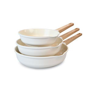 Nouveau design Batterie de cuisine pour hôtel Batterie de cuisine en <span class=keywords><strong>aluminium</strong></span> moulé sous pression avec revêtement antiadhésif blanc Cuisinière à gaz applicable - Product Image 3