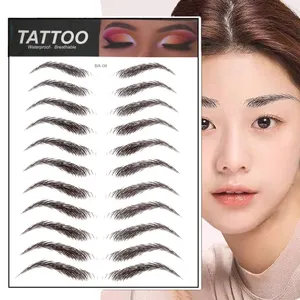 Autocollants de maquillage pour sourcils, étiquettes privée, personnalisés en Europe et amérique, imperméable et temporaire, pour tatouage du visage naturel, 1 pièce