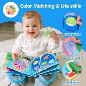 Ocean <b>Montessori</b> Felt Busy Book <b>for</b> Toddlers Sensory Activity Busy Board Travel <b>Toy</b> <b>for</b> 1 2 <b>3</b> <b>Year</b> <b>Old</b> Boys Girls - Product Image 5