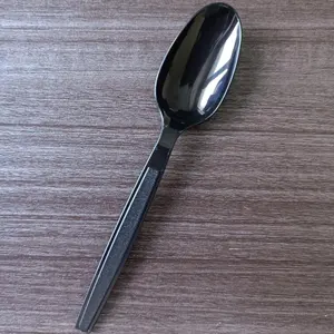 Ağır 7 inç 18 cm uzunluk plastik çatal bıçak kaşık tek kullanımlık siyah beyaz temizle PS forks bıçaklar ve kaşıklar