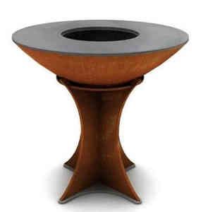 Brasero de Acero Corten para Exteriores con Parrilla para Barbacoa de Madera - Product Image 4