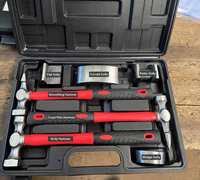 Kit de réparation de carrosserie automobile 7 pièces avec marteau et rouleau de martelage en acier au carbone pour marteler les bosses sur les ailes de voiture
