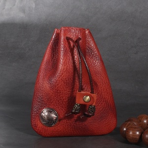 Genuine Leather Small Jewelry Gift Bag Coin <b>Pouch</b> with Elegant Style - Product Image 4