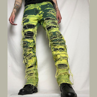 DiZNEW Mode Hip Hop Streetwear Skinny Déchiré Damage Pantalon Scratch Distressed Denim Pant Vêtements de créateurs pour hommes Jean pour hommes