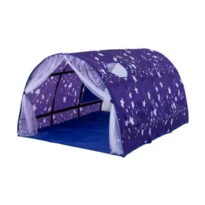 Maibeibi 가정용 가방 여아 소형 텐트 블루 별이 빛나는 하늘 실내 어린이 침대 텐트