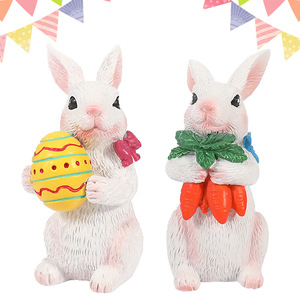 ईस्टर बन्नी राल लाक्षणिक छोटे डेस्कटॉप आभूषण पर्यावरण के अनुकूल गैर-विषैले - Product Image 4