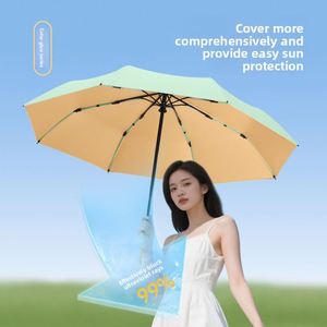 Nouveau modèle de parapluie entièrement automatique à huit baleines avec tissu coloré et poignée en forme de tulipe, 8 baleines pour la protection solaire - Product Image 4
