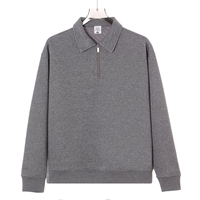 RUICHI Sweat-shirt unisexe à col polo demi-zip 350G, coupe ample, style Old Money, décontracté, streetwear, avec logo personnalisé, collection Automne Hiver