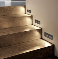 Lampe de marche LED étanche IP65, lampe d'escalier murale encastrée, lumière de voie extérieure anti-éblouissement en aluminium
