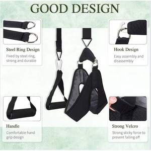 Ceinture de traction cervicale, attelle de cou, support d'étirement manuel pour soulager les douleurs cervicales, maille noire et blanche MS-102 - Product Image 2