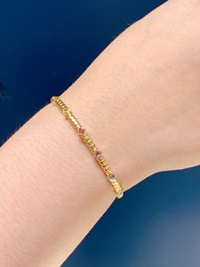 ทอง18K แข็งสีเหลือง VS เพชรเจ้าหญิงตัดไพลิน<span class=keywords><strong>ทับทิม</strong></span>รุ้งกำไลผู้หญิงหรูหราการออกแบบล่าสุดเสน่ห์บางกำไล - Product Image 4