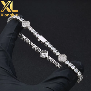 Hip Hop Style Cubic Zirconia Tennis Chain Lucky Four Leaf Clover Unisex <b>Bracelet</b> Luxury <b>Inspired</b> Premium Accessories Gift Claw - Product Image 6