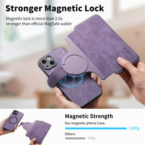 เคสโทรศัพท์แบบถอดได้ 2 in 1 พร้อมช่องใส่บัตรแม่เหล็กสำหรับ iPhone วัสดุหนังพรีเมียม ป้องกันการกระแทก - Product Image 3