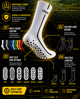 Chaussettes de football antidérapantes respirantes en coton, chaussettes de sport unisexes avec logo personnalisé, chaussettes de sport en tricot