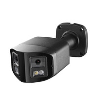 Cámara de Seguridad IP POE con Cable para Exteriores, Doble Lente de 4MP, Gran Angular de 180 Grados, Visión Nocturna en Color, Audio Bidireccional, Almacenamiento de Datos en Tarjeta SD