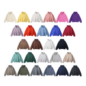 เสื้อฮู้ดดี้คุณภาพสูง หนัก 350 กรัม ผ้าฝ้ายผสมโพลีเอสเตอร์ ไม่มีเชือกผูก  แบบเรียบ  ใส่โลโก้ได้ตามสั่ง  สำหรับผู้ชาย สไตล์สตรีทแวร์ ทรงโอเวอร์ไซส์  แบบ 3 มิติ  สำหรับฤดูใบไม้ร่วง  รับผลิตแบบ ODM - Product Image 1