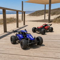 Voiture tout-terrain RC DH666 84D 1 1 18 2,4 GHz avec télécommande, roues en caoutchouc, lumières, vitesse et transmission intégrale