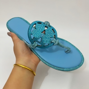 Sandalias de Alta Calidad con Hebilla Metálica y Parte Superior de PU, Sandalias de Diseñador, Chanclas de Moda, Sandalias de Playa para Mujer - Product Image 4