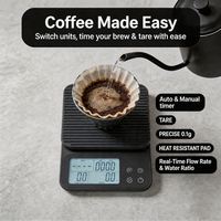 Balance de cuisine numérique 0,1g avec minuterie et calcul automatique du rapport eau-café pour le café filtre, mesure du débit pour la préparation de l'espresso, fournisseur OEM
