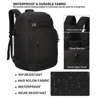 Sac à dos de ski Fuliya personnalisé, imperméable, pour l'hiver, 50L, pour bottes, lunettes, gants, casque de ski et de snowboard