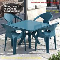 Tables et chaises en plastique épaissi, style moderne, pour cour, tables et chaises en plastique renforcé