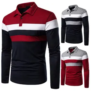 Summer Brand Striped Embroidery Mens Designer Polo Shirts With Long Sleeve Casual Tops Mens Turn-Down Collar Stitched Polo Shirt