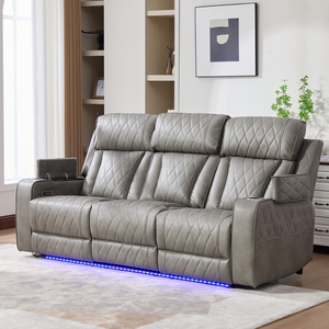 Offre Spéciale : Ensemble de Canapés <span class=keywords><strong>Électrique</strong></span>s 1+2+3 avec Lumières LED, Rangement et Table d'Appoint, Mobilier de Salon, Fonction Relaxante - Product Image 6
