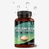 Capsules de Psyllium à base de plantes avec Acidophilus pour le soutien des fibres - Complément alimentaire en marque blanche