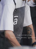 Tablier de barista détachable logo personnalisé thé au lait restaurant boulangerie manucure uniforme en toile
