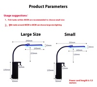 Clip de réservoir de poissons WEIPRO sur la lumière d'aquarium avec 3 modes d'éclairage et éclairage LED blanc et bleu pour petit réservoir de poissons 16L ~ 60L