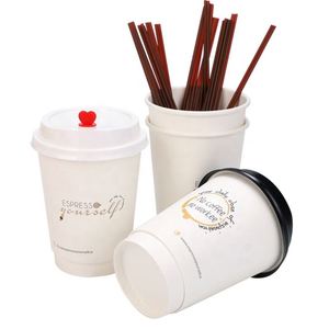 Customize Single/Double Wall Biodegradable Hot <b>Coffee</b> Paper Cups Sipping Lids 90mm Diameter Silk Screen <b>Printed</b> Paper Cups - Product Image 4