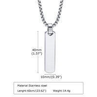 Mode personnalisé en acier inoxydable argent noir collier à breloques en trois dimensions personnalisé géométrique pendentif collier bijoux
