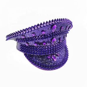 Chapeau de fête à paillettes et strass pour festivals et anniversaires, accessoire de costume pour Burning Man, <span class=keywords><strong>rave</strong></span> et cosplay - Product Image 3