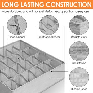 <b>6</b> Pack Sock Underwear <b>Drawer</b> Organizer Dividers 58 Cell Foldable Non-Woven Fabric Modern Dresser Closet Organizers Storage Bins - Product Image 5